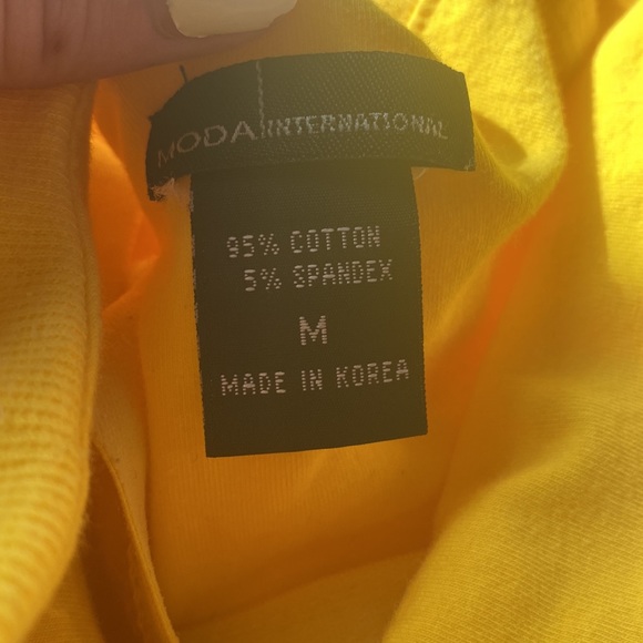 yellow crop top, criss cross back, size medium - Picture 3 of 4